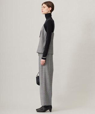 ICB L 【洗える】ウール2WAYストレッチ キャミソールブラウス グレンチェック系