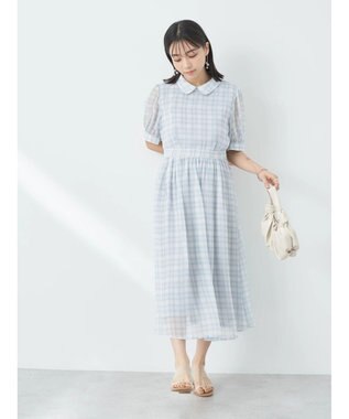 earth music&ecology クラシカルチェックワンピース Blue
