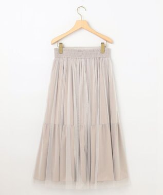 組曲 ギャザーチュール ドラマティック スカート ピンクベージュ系