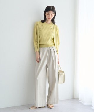 YECCA VECCA 【マシンウォッシャブル】ノースリーブリブニット Yellow