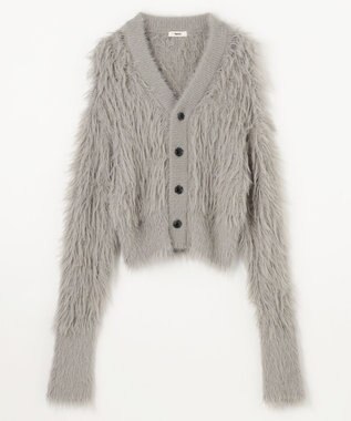 NAVE 【ReNAVE・洗える】メルティーシャギーニット カーディガン ライトグレー系