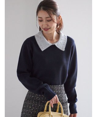 Te chichi ラメフェザーデコラカラーニット