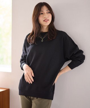 ANY L 【洗濯機可】ダブルフェイスジャージープルオーバー ブラック