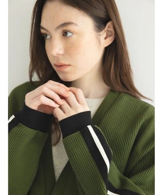 CRAFT STANDARD BOUTIQUE 【リサイクル】ラインカーディガン Khaki