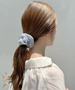 Phoebe メタルグリッターシュシュ　ライトグレー ライトグレー