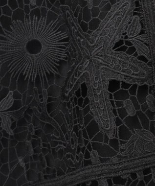 GRACE CONTINENTAL ケミカルレースパッチワークスカート ブラック