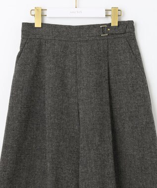 ANY SIS ホームスパンワイドクロップド パンツ チャコールグレー