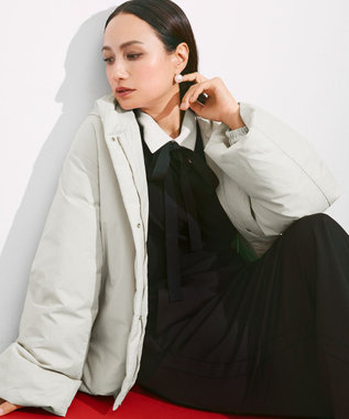  マラボーテＷジョーゼット ボウタイ付きシャツカラートップス