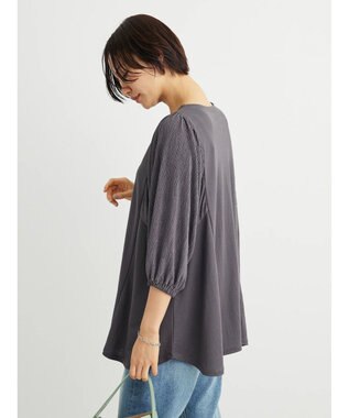 Green Parks ボリューム袖切替プルオーバー Dark Gray