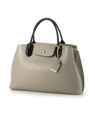 UNBILLION perche ゴートユーティリティヒネリかぶせA4トート グレーブラック