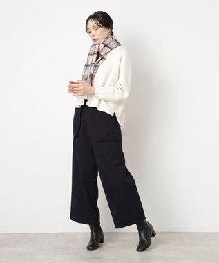 MOONBAT WEB限定【洗える】ミエル (miel) カシミヤ100％ チェックマフラー ベージュ