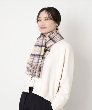 MOONBAT WEB限定【洗える】ミエル (miel) カシミヤ100％ チェックマフラー