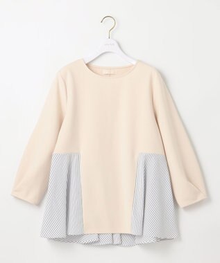 ANY SIS 【洗える】異素材コンビペプラム トップス アイボリー