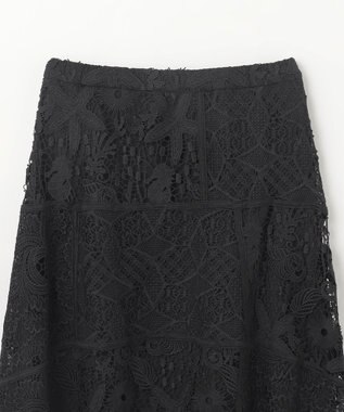 GRACE CONTINENTAL ケミカルレースパッチワークスカート ブラック