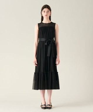 GRACE CONTINENTAL プリーツロングドレス ブラック