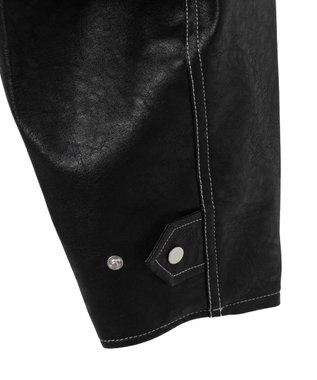 WEGO 配色ステッチWZIPショートブルゾン ブラック