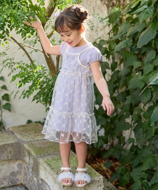 ANY KIDS チュールキャミソール付き ワンピース サックスブルー