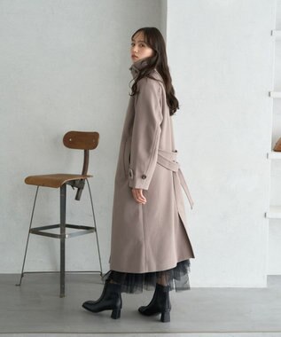 earth music&ecology 2WAYカラーロングコート モカ