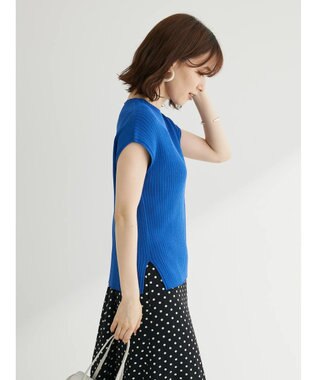 Green Parks ・Ｐｅｔｉｔ　Ｆｌｅｕｒ　フレンチスリーブリブニット Blue