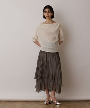 GRACE CONTINENTAL イレギュラープリーツスカート グレー