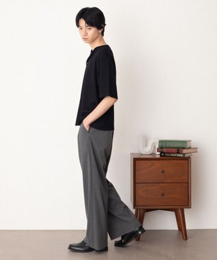 WEGO リングドットヘンリーネックリブT（SS） ブラック