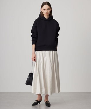 ICB 【洗える】サテンワックスヴィンテージ フレアスカート トープ系