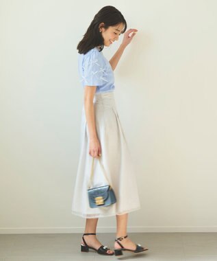 Feroux ダイヤチュール スカート ライトグレー系