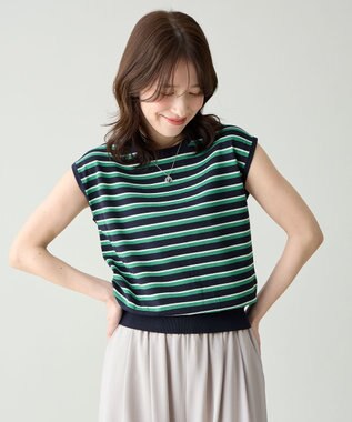 ANY ツインニットセット（ノースリーブニット＋カーディガン） ネイビー