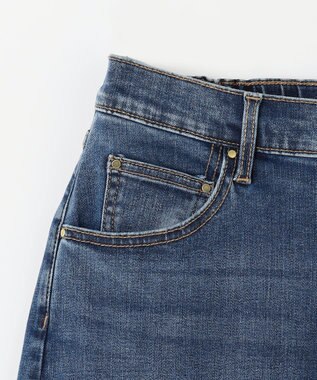 ANY 【洗濯機可/ウエストゴム/ストレッチ】ワイドデニムパンツ インディゴ