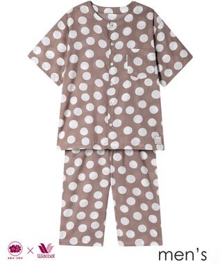 ワコール／睡眠科学 パジャマ 【SOU・SOU（R）】 綿100%(本体) 高島ちぢみ（R） 5分袖 半袖 7分丈 メンズ YGT124 睡眠科学／ワコール
