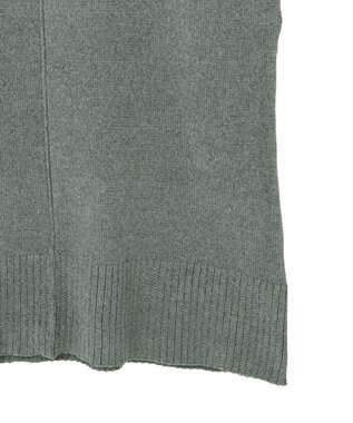 Green Parks 配色リラックスモールニットワンピース Gray