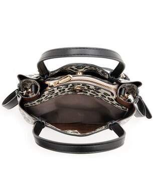 MioFIRANO カジュアルシックレオパードハンドバッグ 2WAY パスケース付き　FIRANO フィラノ BLACK