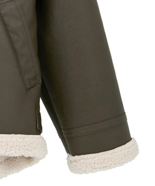 AMERICAN HOLIC ボアフェイクレザーブルゾン Dark Brown