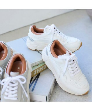 MODE ET JACOMO <carino>グリッター厚底スニーカー ホワイト