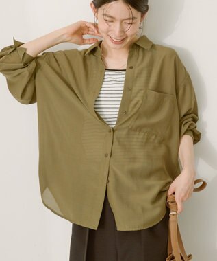 AMERICAN HOLIC シアーボイルオーバーシルエットシャツ Ivory