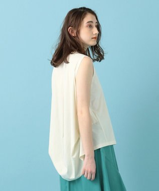 #Newans 【洗える】バックシャンデザインカットソー ホワイト系