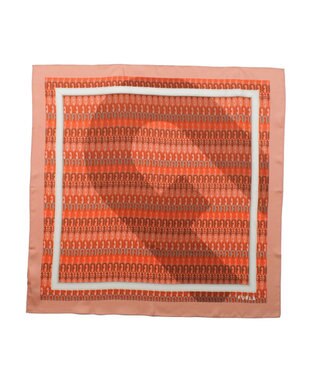 MOONBAT FURLA モノグラム柄シルク100%スカーフ 65×65cm ライトオレンジ