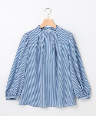 組曲 S ライトデシンフリル襟 ブラウス ブルー系1