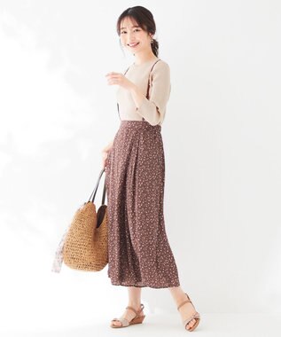 ANY SIS L 【2SET】プチフラワー パンツ セット モカ