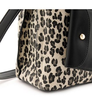 MioFIRANO カジュアルシックレオパードハンドバッグ 2WAY パスケース付き　FIRANO フィラノ BLACK