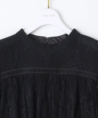 ANY SIS 【洗える】レーシーケープ ドレス ブラック