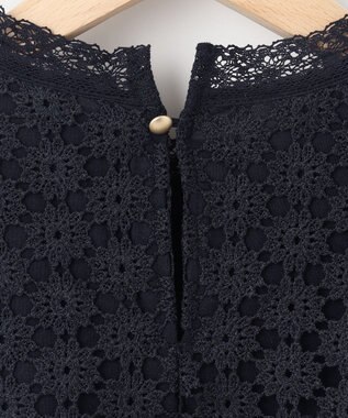 組曲 【WEB限定】フラワーレース 袖フレアトップス ネイビー系