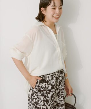 AMERICAN HOLIC シアーボイルオーバーシルエットシャツ Ivory