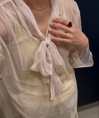 Green Parks AnriettMusee ドットチュール２ＷＡＹボウタイブラウス Ivory