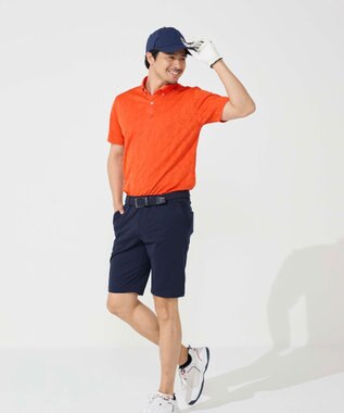 FILA GOLF／marie claire 【FILA GOLF】メッシュ加工ロゴ半袖ポロシャツ オレンジ