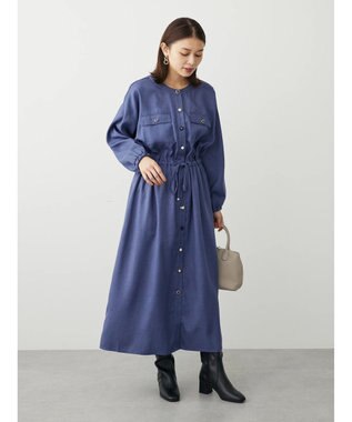 Green Parks ・ＥＬＥＮＣＡＲＥ　ＤＵＥ　イロイロ釦ドロストワンピース Blue