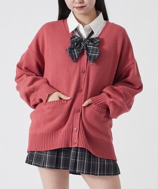 WEGO 【SCHOOL ITEM】ニットカーディガン レッド