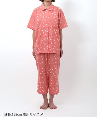 ワコール／睡眠科学 パジャマ 5分袖 半袖 8分丈 綿100%(本体) 【SOU・SOU（R）】 レディース YDT162 睡眠科学／ワコール ロマンピンク