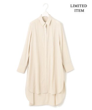 ICB 【WEB限定】 アセテートレーヨン ロングシャツ クリーム系