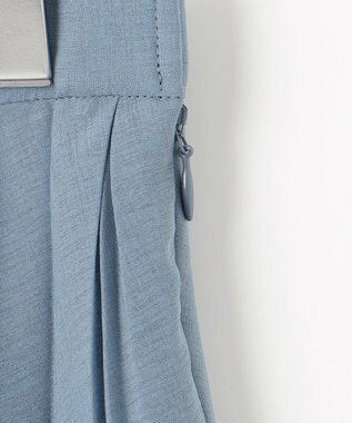 J.PRESS LADIES 【洗える】シアータフタ プリーツ スカート グレイッシュサックス系